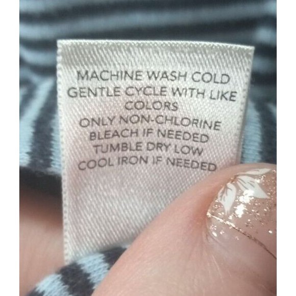 Christopher & Banks Mixed Stripe Tunic Size Small Navy Light Blue Long Sleeve *N - Picture 7 of 7